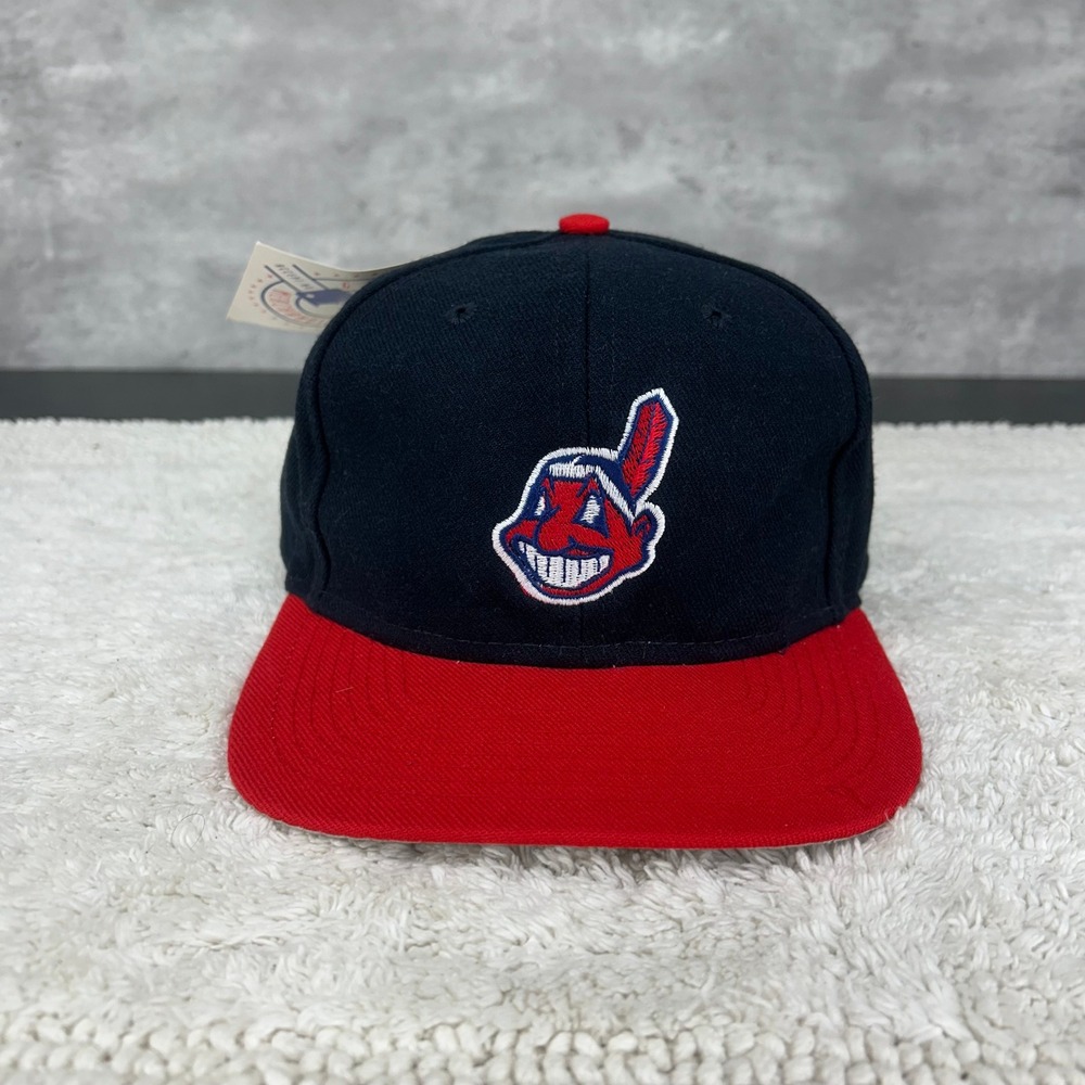 Vintage Cleveland Indians Snapback Hat OSFA Deadstock Wool Two Tone Baseball Cap